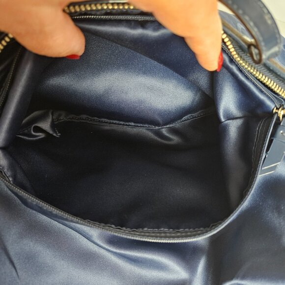 Coach Signature Tote Handbag J1120-F17574 Satin Pink Sequin Band Medium Blue Bag - Picture 6 of 16